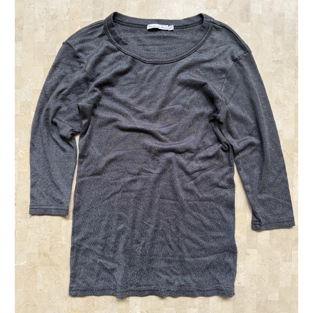 Michael Stars Gray Metallic‎ 3/4 Sleeve Casual Work One Size Fits Most Classic